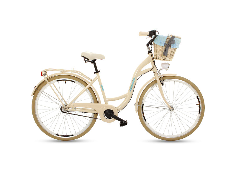 Retro Bicykel GOETZE LTD 28" 3 Prevodový krémový-krémové kolesá+košík 