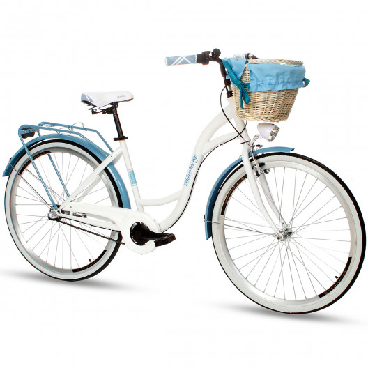 Retro Bicykel GOETZE BLUEBERRY 28" 3 Prevodový Bielo/Modrý+košík grátis