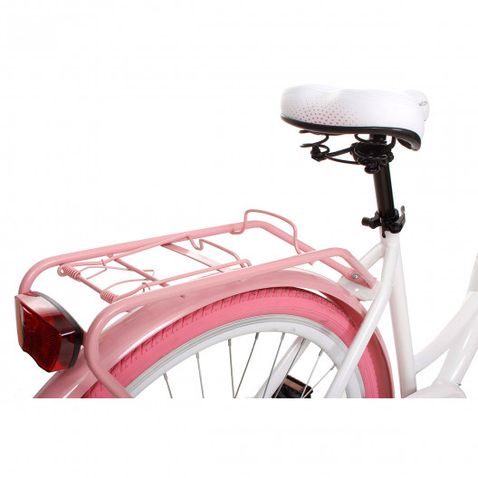 Retro Bicykel GOETZE COLOURS 28" 3 Prevodový bielo/ružový+košík 