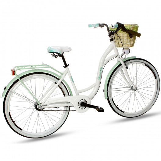 Retro Bicykel GOETZE BLUEBERRY 28" Bielo/Mentolový 3 Prevody+košík 