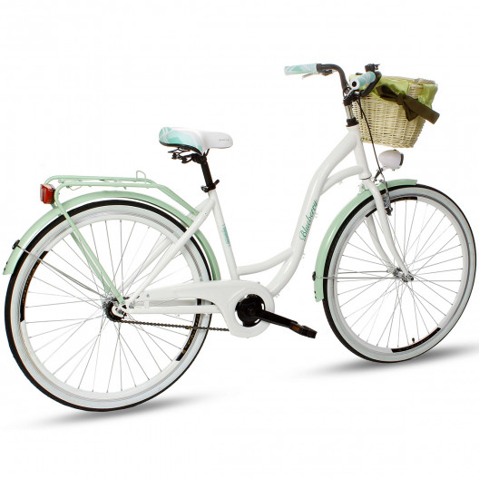 Retro Bicykel GOETZE BLUEBERRY 28" 1 Prevodový Bielo-Mentolový +košík
