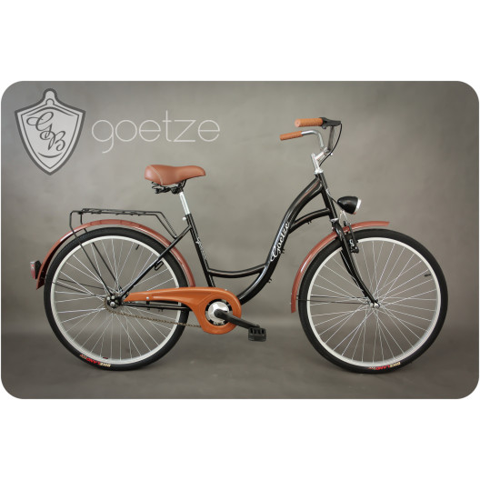 Retro Bicykel GOETZE ECO 26"/28" 1 Prevodový Čierny+košík 