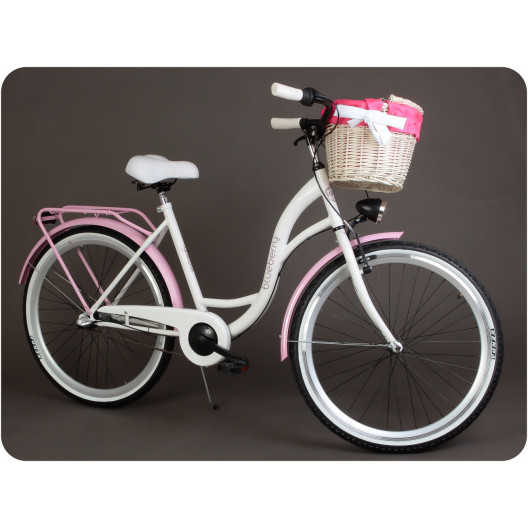 Retro Bicykel GOETZE BLUEBERRY 26" 3 Prevodový Ružový+Košík