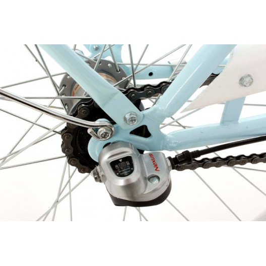 Retro Mestský Bicykel Goetze COLOURS 28" 3 Prevodový Modrý Purpurové kolesá+Košík Grátis