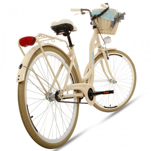 Retro Bicykel GOETZE COLOURS LTD 28" 1 Prevodový krémový+košík