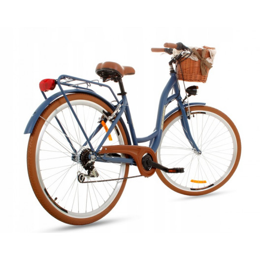 Retro Mestský Bicykel Goetze MOOD 28" 7 Prevodový Modrý+košík
