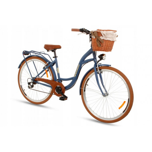 Retro Mestský Bicykel Goetze MOOD 28" 7 Prevodový Modrý+košík