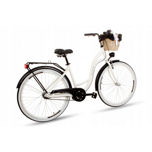 Retro Bicykel GOETZE STYLE Hlinikový 28" 3 Prevodový Bielo čierny+ košík grátis