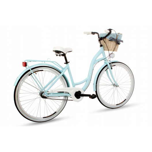 Retro Bicykel GOETZE STYLE Hlinikový 28" 3 Prevodový Svetlo-modrý+košík grátis