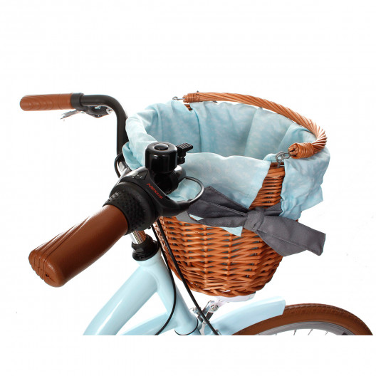 Retro Bicykel Goetze COLOURS 3 Prevodový 28" Modrý hnedé kolesá+košík