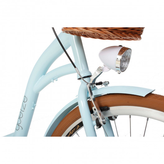 Retro Bicykel GOETZE COLOURS 28" 1 Prevodový Modrý Hnede Kolesá+košík