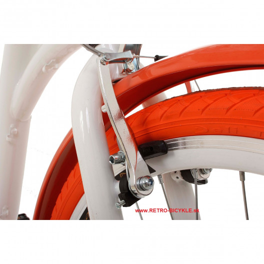 Retro Bicykel GOETZE Colours 26" 1 prevodový Bielo Orange+košík