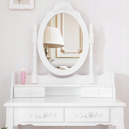 Toaletný Kozmetický stolík Monika biely + LED zrkadielko