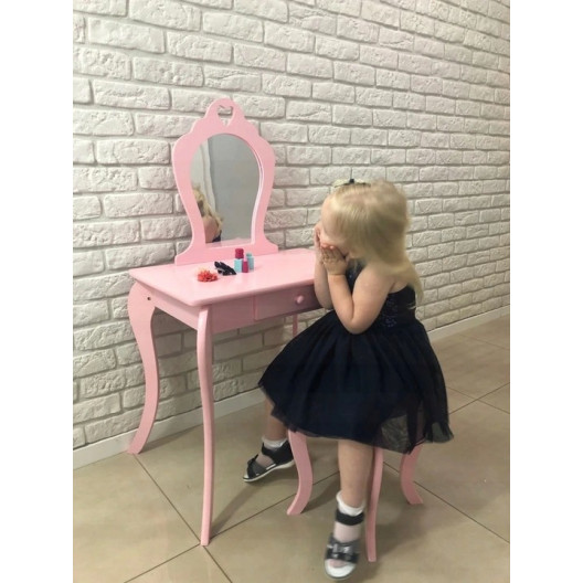 Detský toaletný stolík so zrkadlom a taburetkou ♥ SRDCE ♥