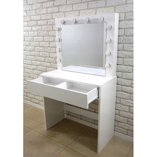 Toaletný stolík s osvetlením zrkadla HOLLYWOOD