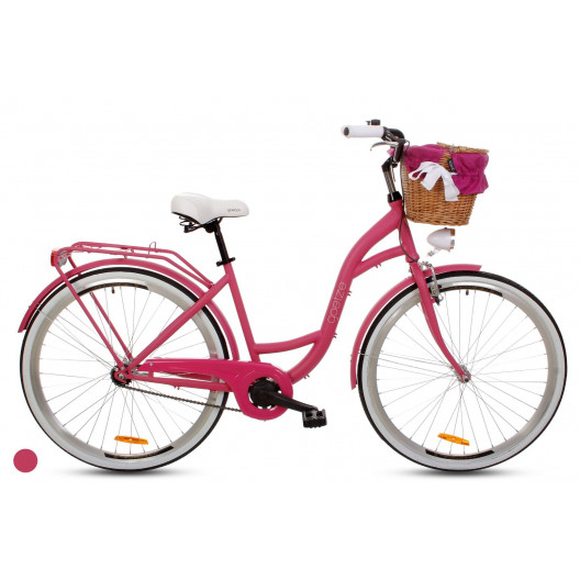 Retro Bicykel GOETZE STYLE LTD 28" 1 Prevodový Ružový-matný+košík