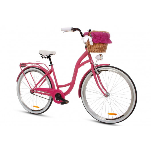 Retro Bicykel GOETZE STYLE LTD 28" 1 Prevodový Ružový-matný+košík