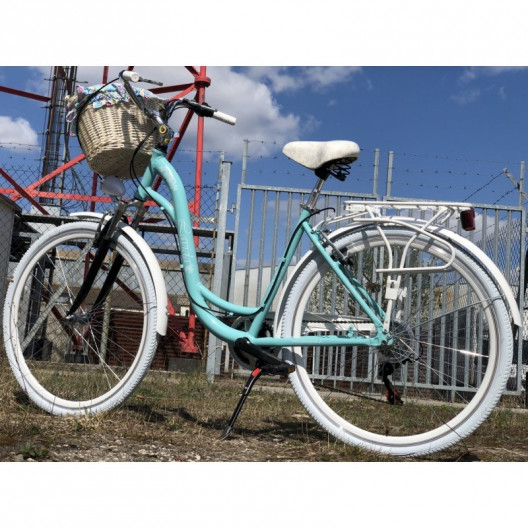 Retro Bicykel LAVIDA Modrý 28" 7 Prevody Odpužený Hlinikový+košík