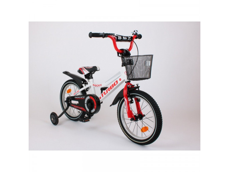 Detský bicykel 16" Turbo Rocky bielo / červený bicykel