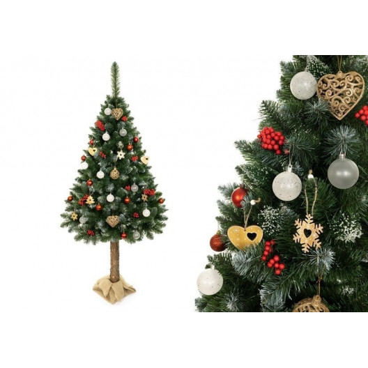 Vianočný stromček Borovica na kmeni 180 cm + stojan+šišky